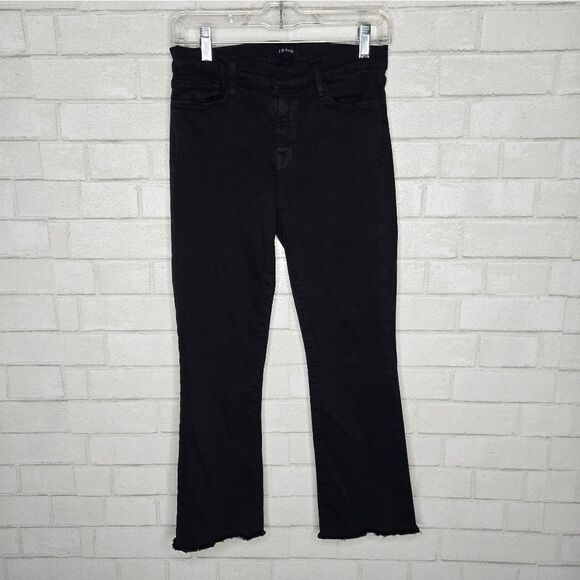 J Brand Black Bastille Selena Bootcut Raw Hem Jeans - Picture 1 of 5